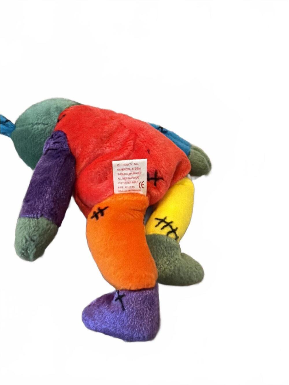 Ty Beanie Baby Frankenteddy Multicolor Plush Bear Toy - Collectible Soft Doll - Picture 4 of 4